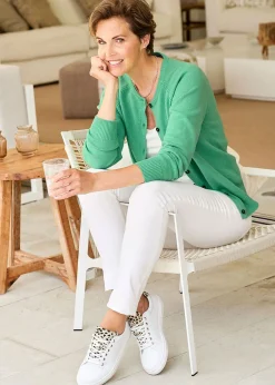 Tops>Cotton Traders Shamrock Cotton Crew Neck Cardigan