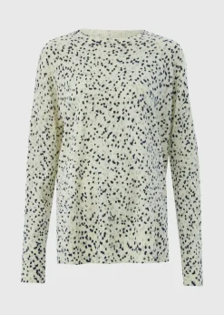 T-Shirts>Papaya Cream Crew Neck Long Sleeved Top