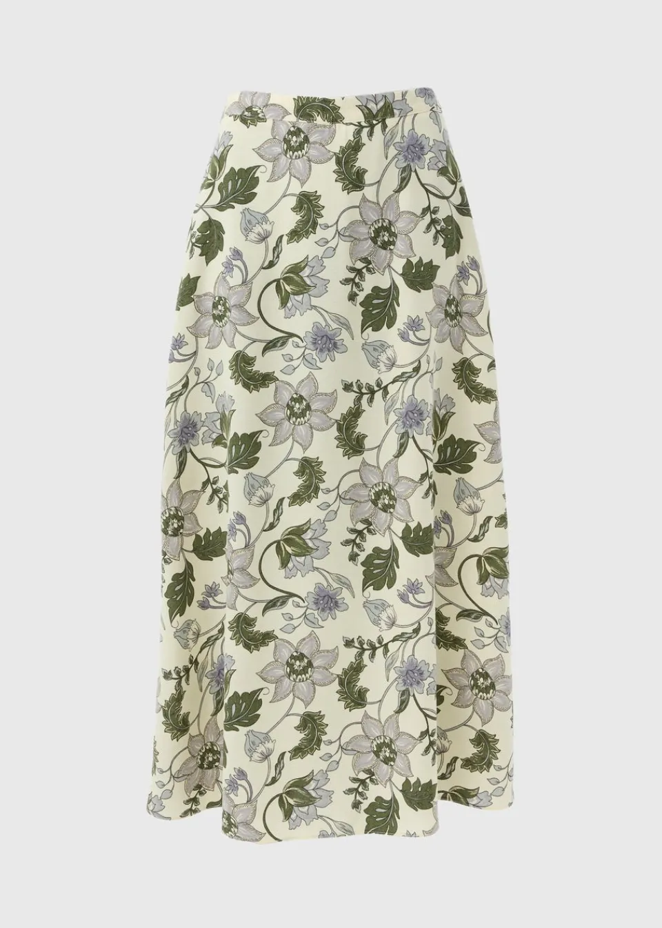 Skirts> Cream Floral Flared Midaxi Skirt
