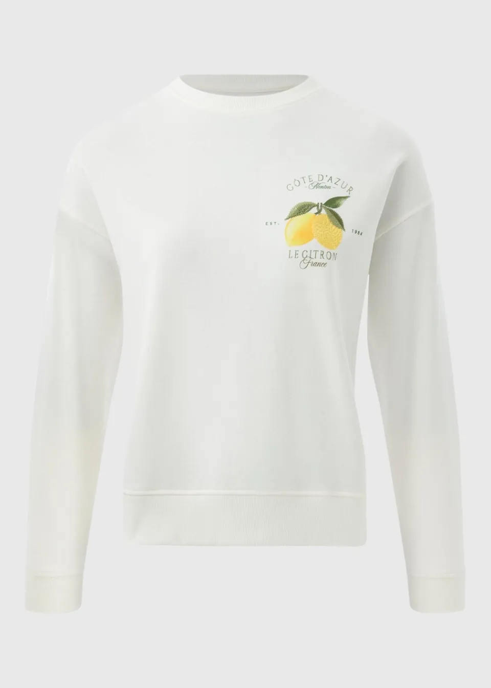 Loungewear> Cream Lemon Print Sweatshirt