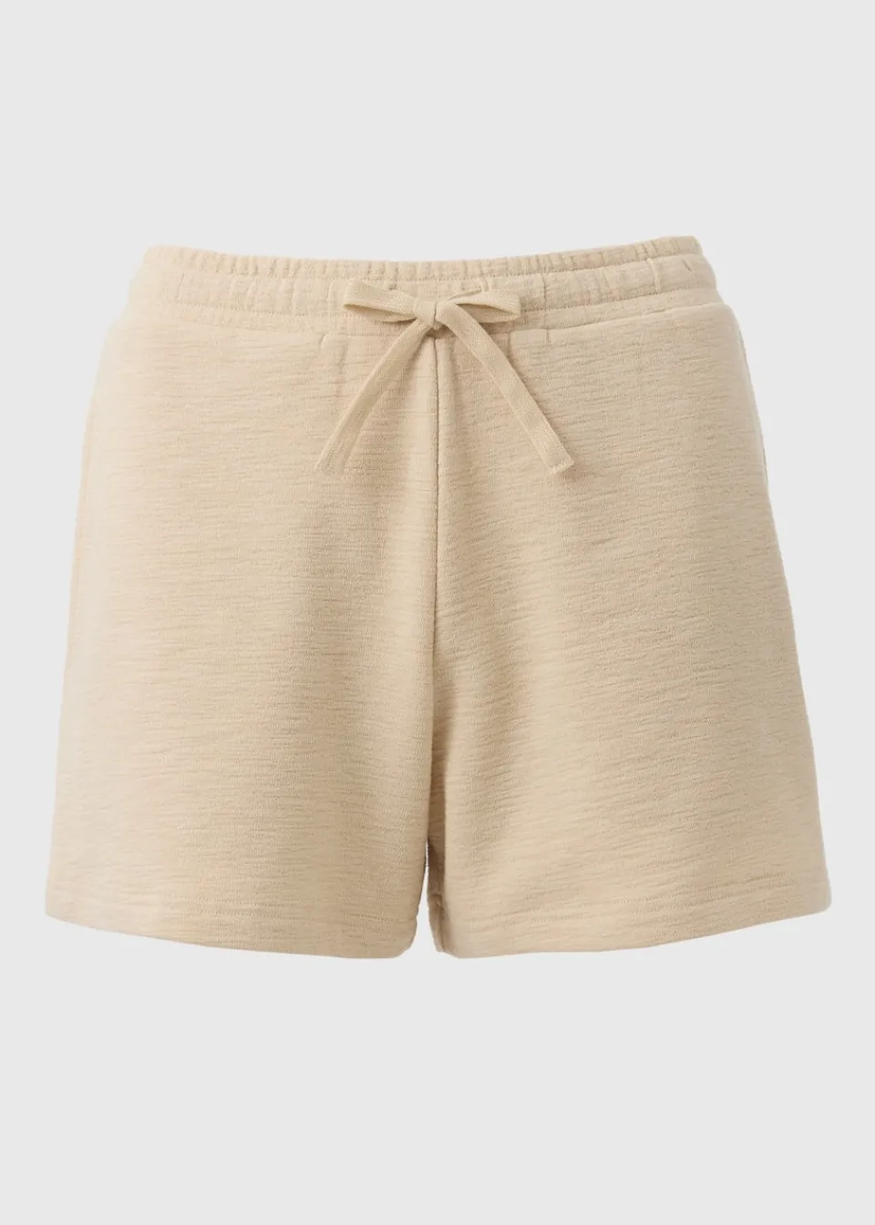 Shorts>Papaya Cream Textured Shorts