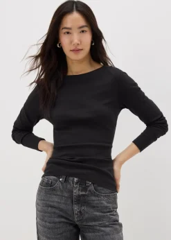 T-Shirts>Papaya Dark Grey Long Sleeve T-Shirt Black