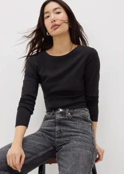 T-Shirts>Papaya Dark Grey Long Sleeve T-Shirt Black