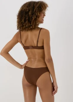 Lingerie> Dark Nude Microfibre Brazilian Knickers Brown