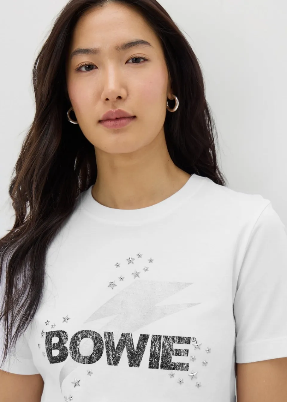T-Shirts>David Bowie White Bowie Lightening Bolt T-Shirt