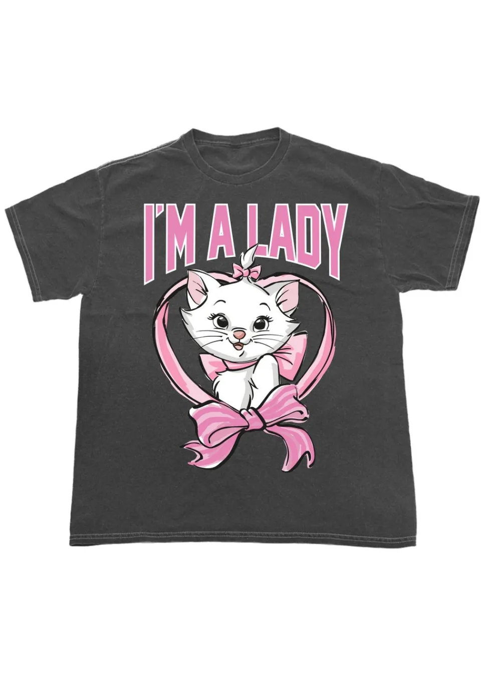 T-Shirts>Disney Aristocats Charcoal Washed Boyfriend Fit T-Shirt