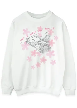Tops>Disney Aristocats Love Is Where Mum Is White Sweatshirt