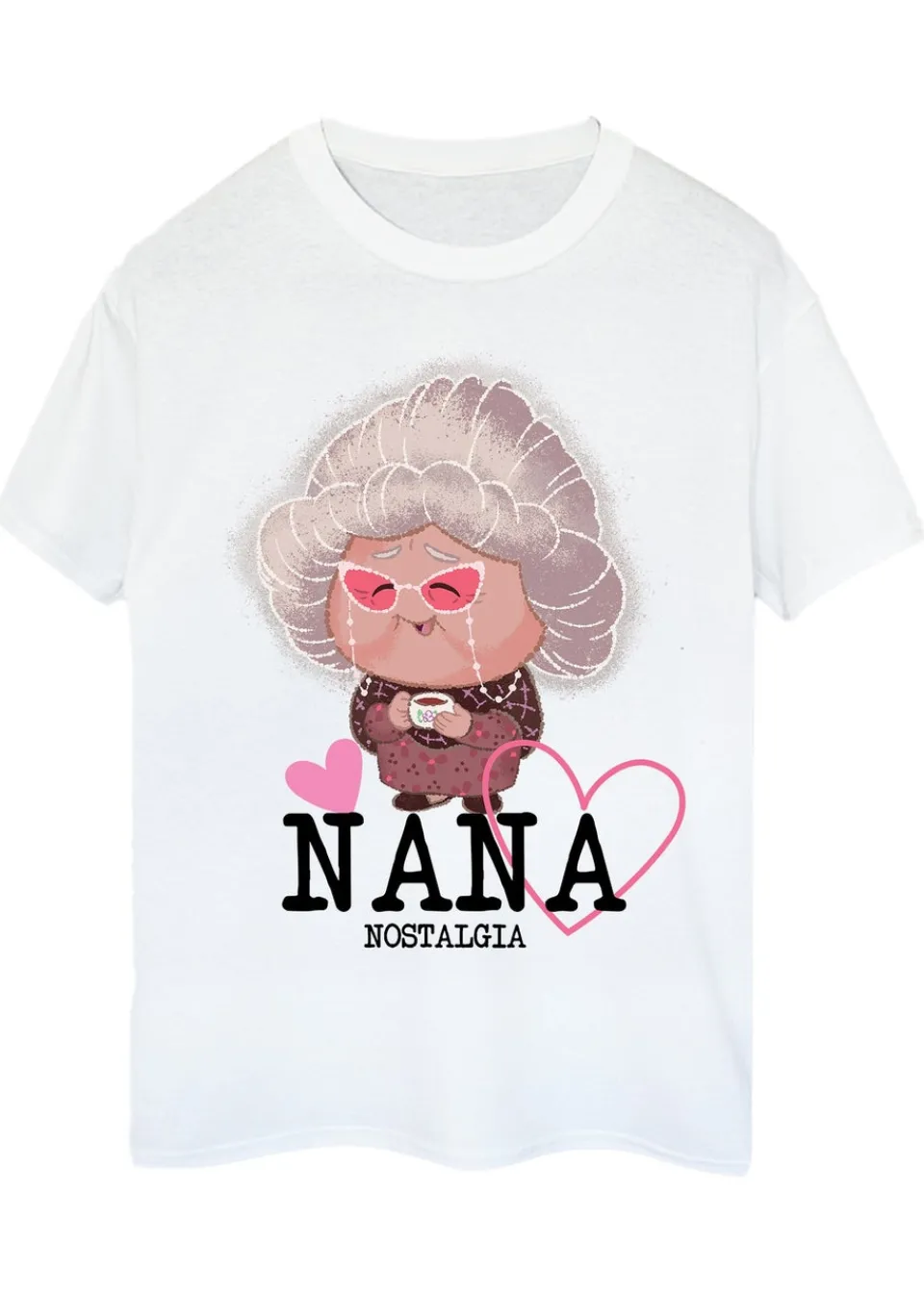 T-Shirts>Disney Inside Out Nana Nostalgia White Boyfriend Fit T-Shirt