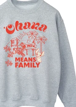 Tops>Disney Lilo & Stitch Ohana Means Family Heather Grey Sweatshirt