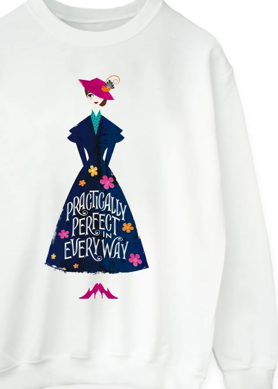 Tops>Disney Mary Poppins Practically Perfect White Printed Sweatshirt