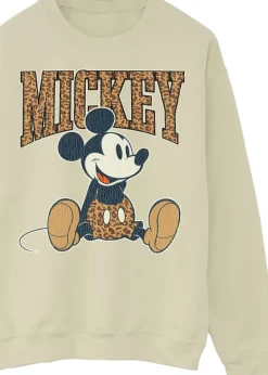 Tops>Disney Mickey Mouse Leopard Sand Sweatshirt