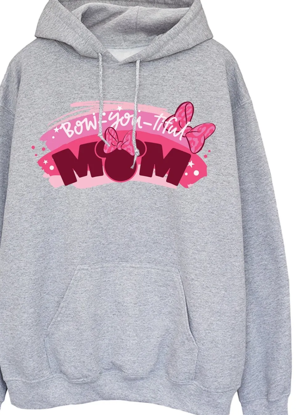 Loungewear>Disney Minnie Mouse Bow-ti-ful Mum Heather Grey Hoodie