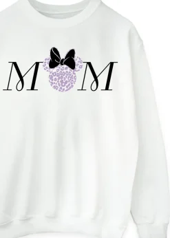 Tops>Disney Minnie Mouse Mum Leopard White Sweatshirt