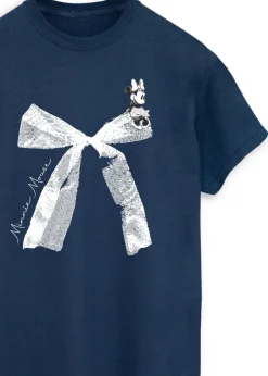 T-Shirts>Disney Navy Minnie Mouse Bow Boyfriend Fit T-Shirt