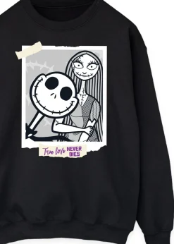 Loungewear>Disney Nightmare Before Christmas Polaroid Adult Black Sweatshirt
