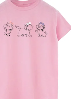 T-Shirts>Disney Pink  The Aristocats Marie Bows Boyfriend Fit T-Shirt