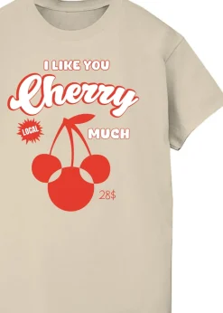 T-Shirts>Disney Sand Minnie Mouse Cherry Much Boyfriend Fit T-Shirt