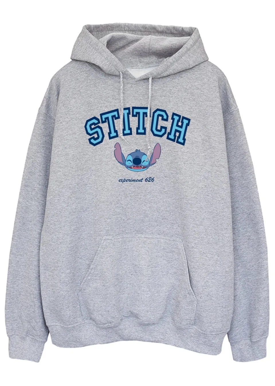 Tops>Disney Stitch Collegial Women Heather Grey Printed Hoodie