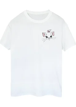 T-Shirts>Disney The Aristocats Marie Face White Printed Boyfriend Fit T-Shirt