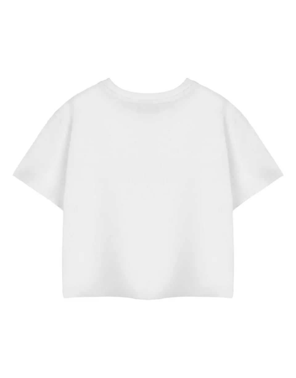 T-Shirts>Disney True Original Mickey & Minnie White Cropped Short Sleeved T-Shirt