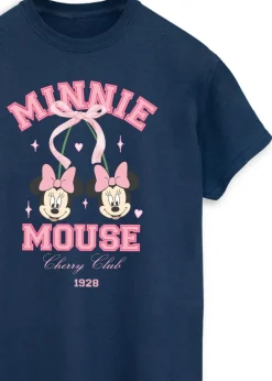 Tops>Disney Women Minnie Mouse Cherry Club Boyfriend Fit T-Shirt