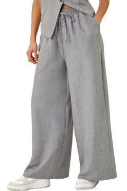 Trousers>Roman Dusk Grey Dusk Elasticated Waist Wide Leg Trouser