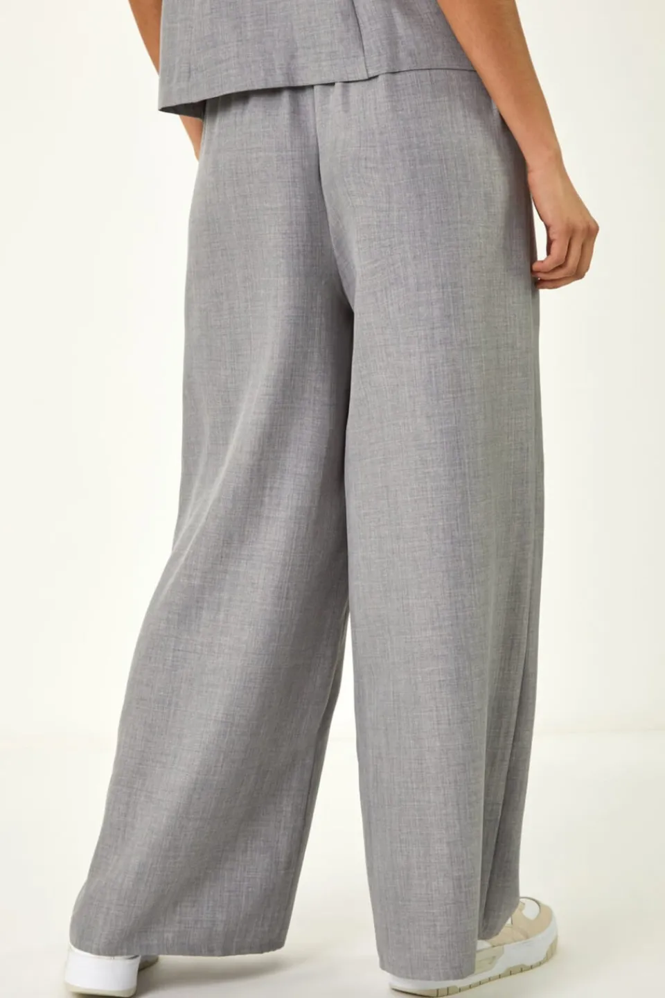 Trousers>Roman Dusk Grey Dusk Elasticated Waist Wide Leg Trouser