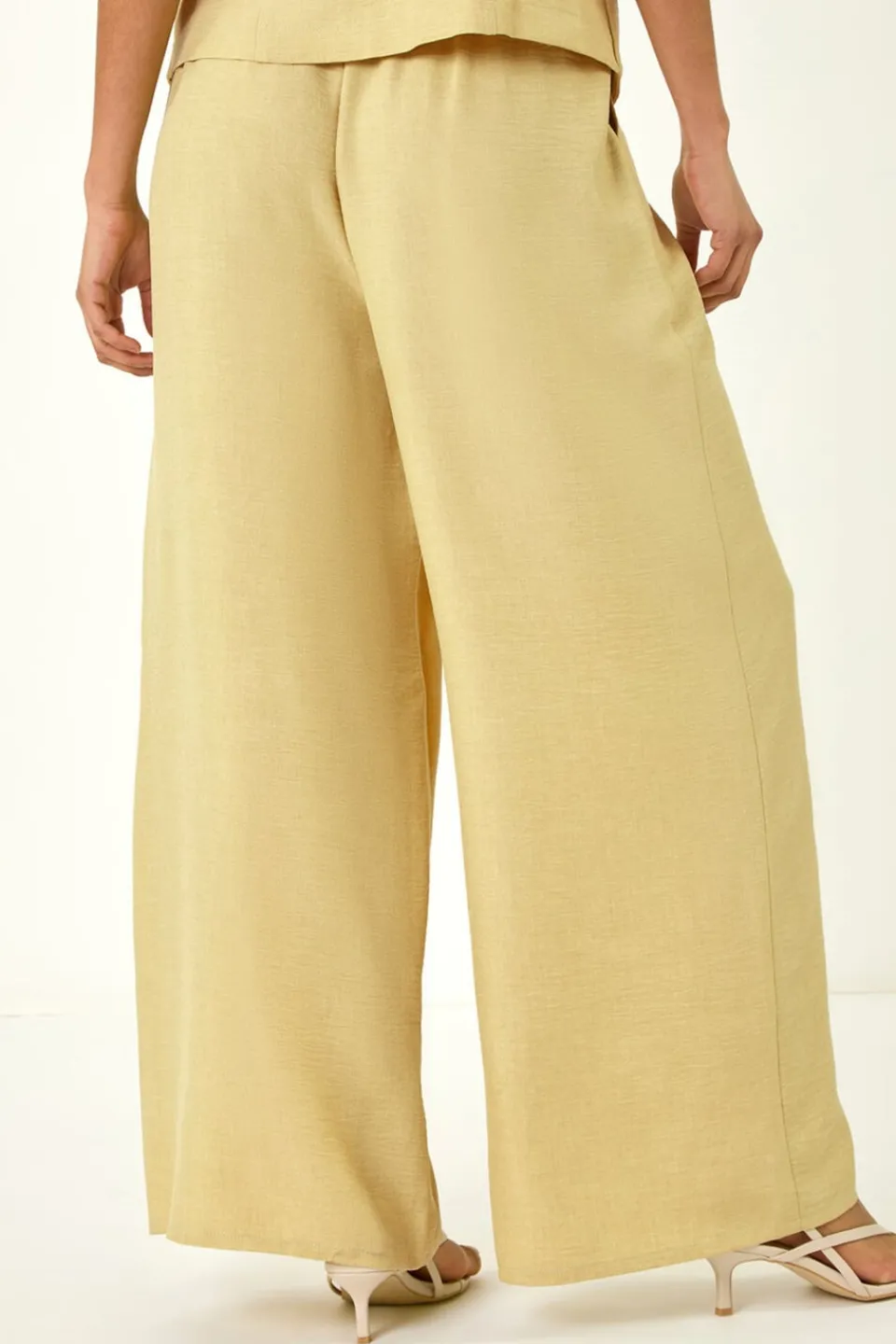Trousers>Roman Dusk Lime Dusk Elasticated Waist Wide Leg Trouser