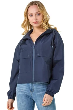 Coats & Jackets>Roman Dusk Navy Dusk Hooded Raincoat