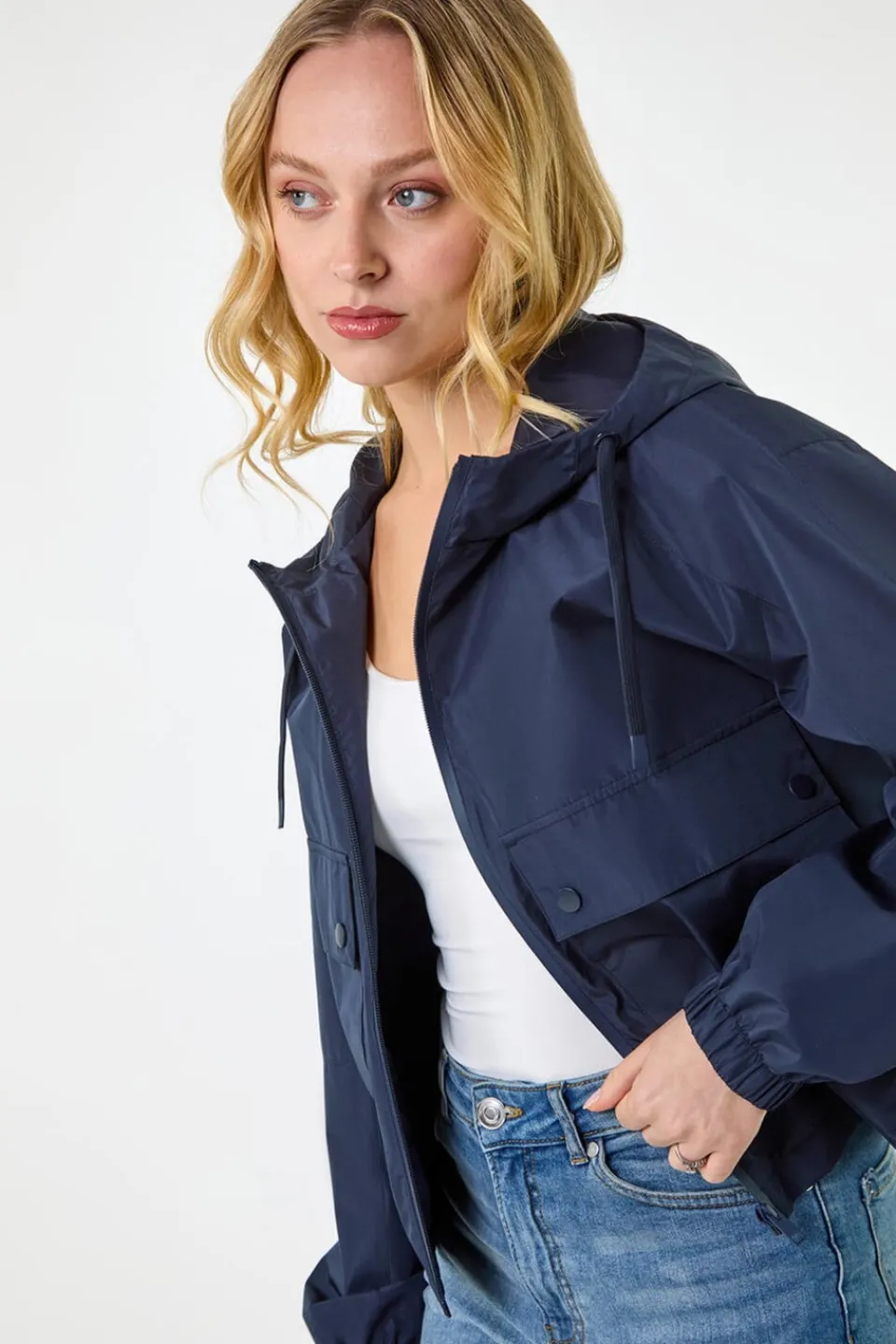 Coats & Jackets>Roman Dusk Navy Dusk Hooded Raincoat