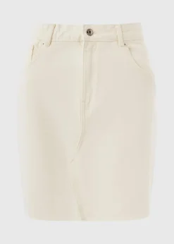 Skirts>Papaya Ecru Denim Mini Skirt