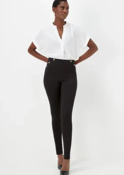 Loungewear>Et Vous Black Button Leggings