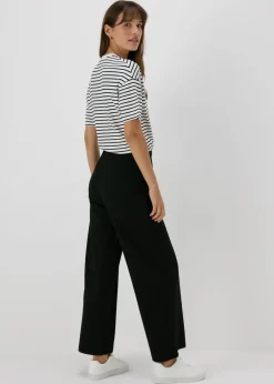 Trousers>Et Vous Black Ponte Wide Leg Trousers