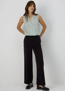 Trousers>Et Vous Black Regular Wide Leg Trousers