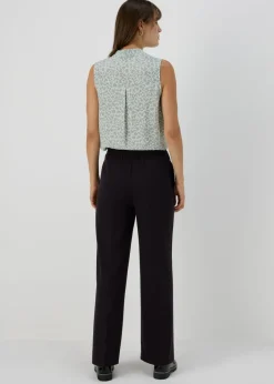 Trousers>Et Vous Black Regular Wide Leg Trousers