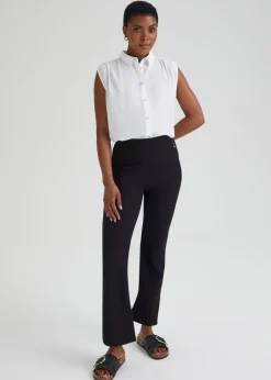 Trousers>Et Vous Ribbed Trousers Black