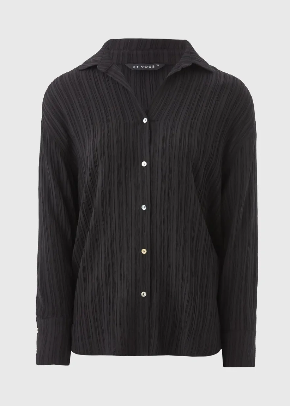 Tops>Et Vous Textured Co Ord Shirt Black