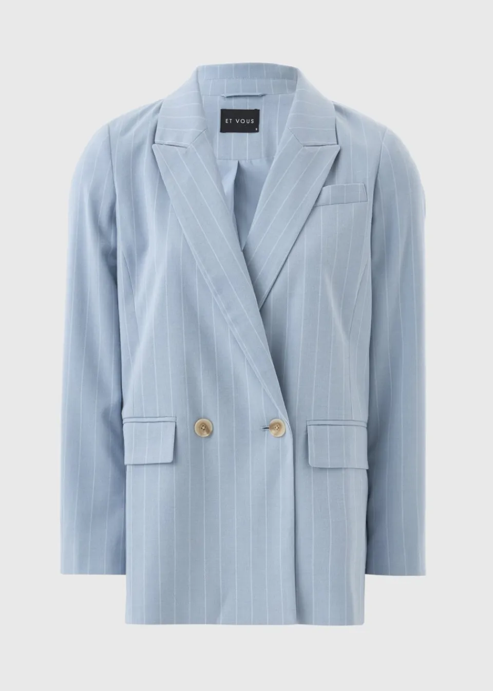 Co-Ord Sets>Et Vous Blue Pinstripe Blazer