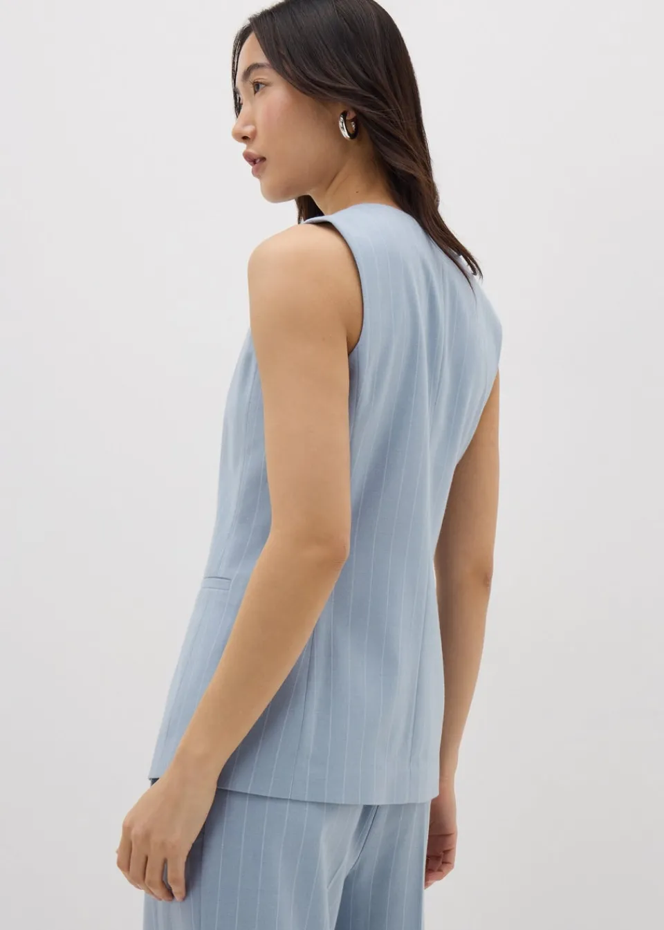 Co-Ord Sets>Et Vous Blue Pinstripe Waistcoat