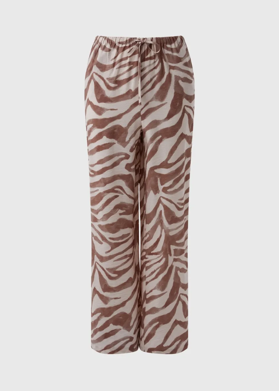 Trousers>Et Vous Brown Zebra Wide Leg Co-Ord Trousers