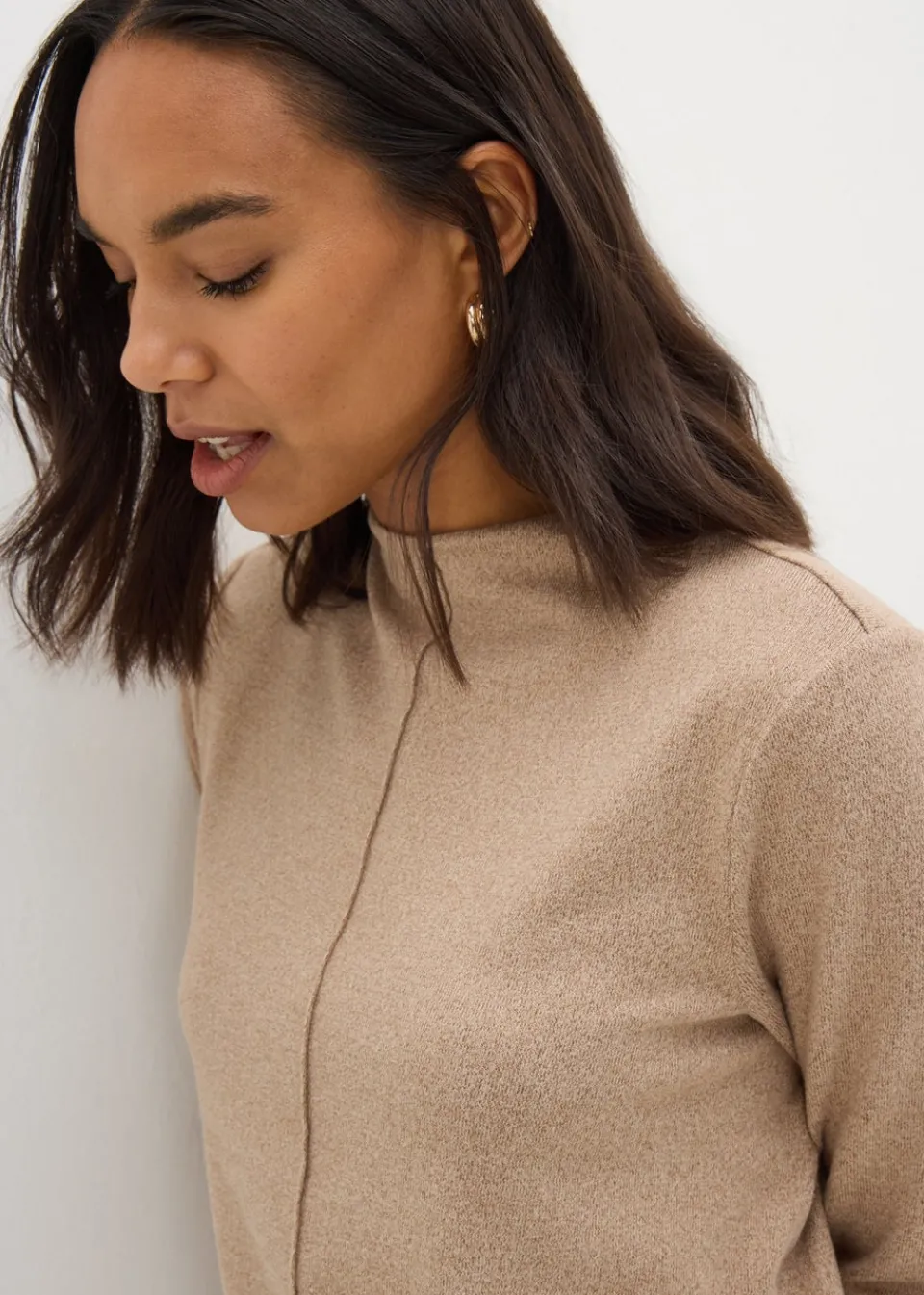 Tops>Et Vous Camel Front Seam Co Ord Top