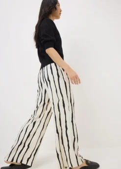 Trousers>Et Vous Cream Stripe Co Ord Trousers