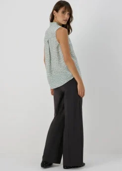 Trousers>Et Vous Grey Regular Wide Leg Trousers