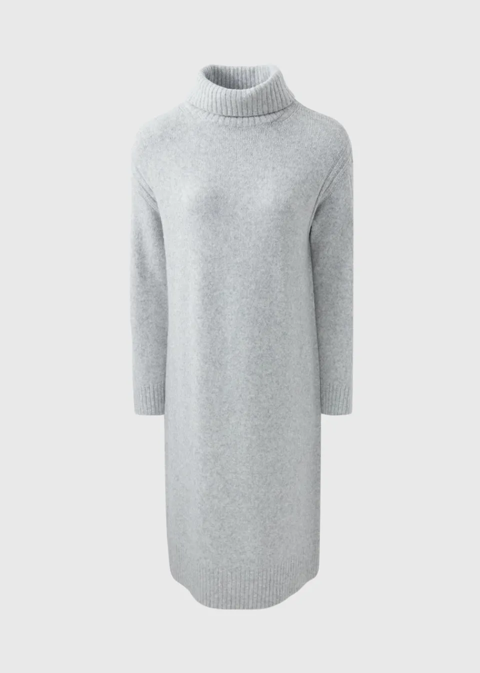 Knitwear>Et Vous Grey Roll Neck Knit Midi Dress