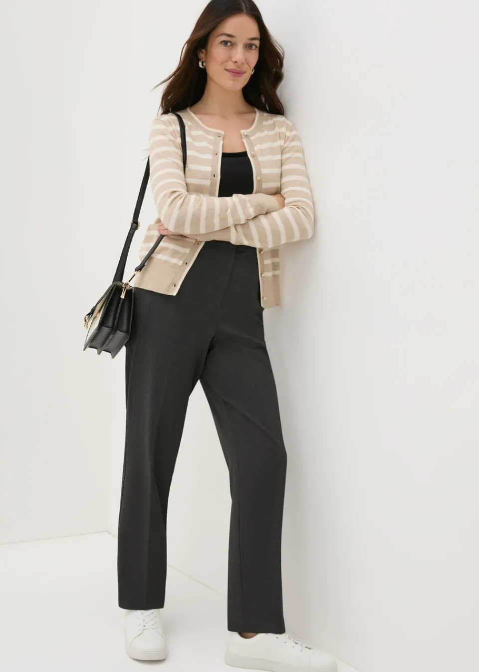 Trousers>Et Vous Grey Straight Leg Trousers
