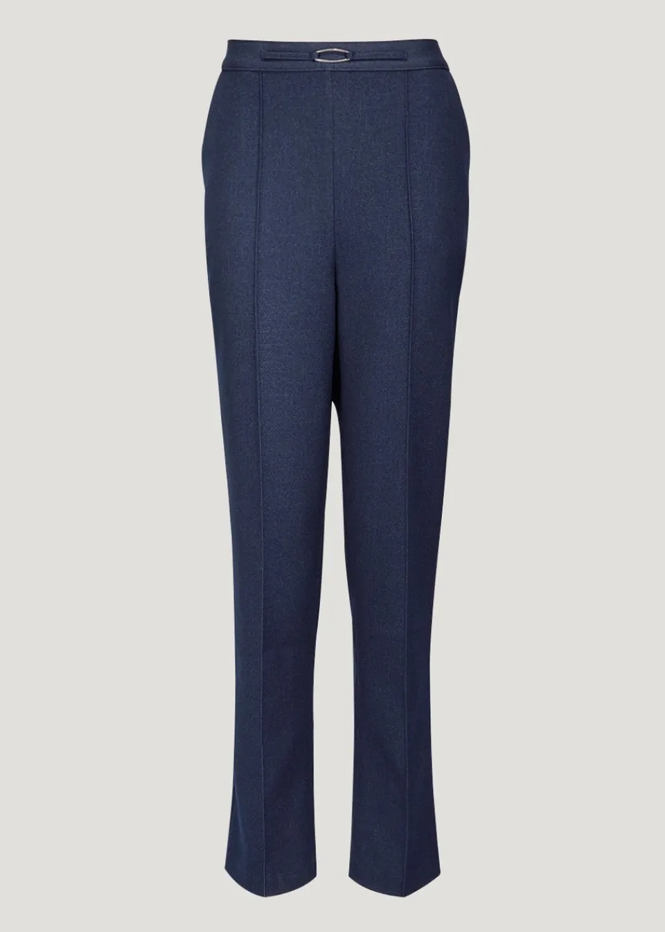 Trousers>Et Vous Pleat Front Straight Leg Trousers Navy