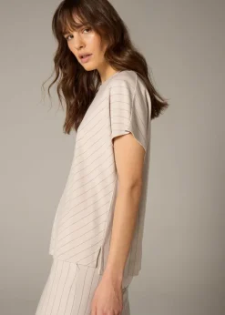 Tops>Et Vous Stone Pinstripe Top