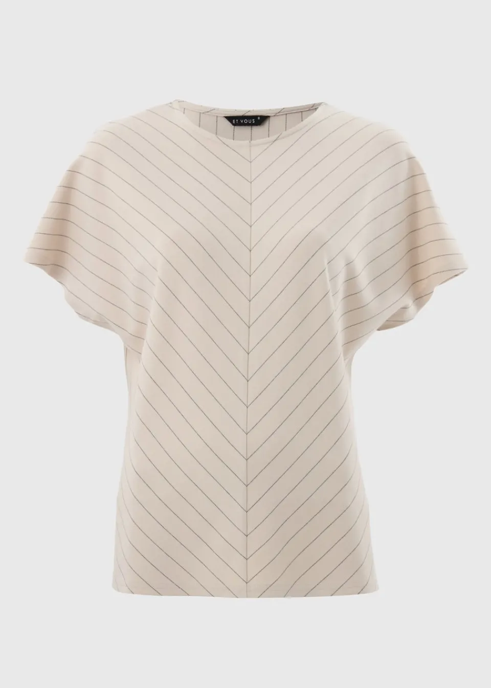 Tops>Et Vous Stone Pinstripe Top