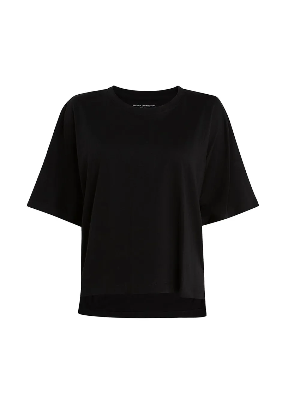 T-Shirts>French Connection Black Cotton Crew Neck Boxy Fit T-Shirts 2 Pack