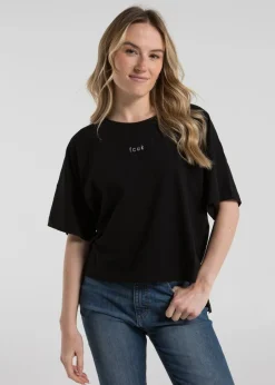 T-Shirts>French Connection Black 2-Pack Cotton Printed Short Sleeve T-Shirts